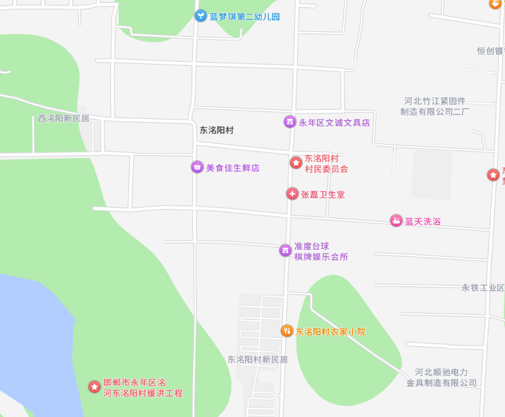 Map of Dongmingyang Village, Linmingguan Town, Yongnian District, Handan, Hebei